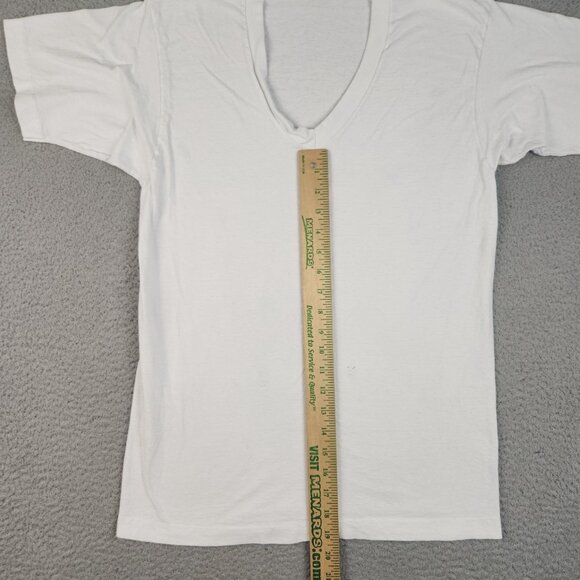 Vintage 80s BVD Single Stitch Blank Plain T Shirt Mens Large White Combed Cotton - Picture 4 of 11